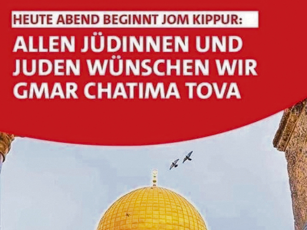 Hessen-SPD gratuliert Juden zu Jom Kippur mit dem Bild der islamischen Eroberungsmoschee „Al-Aqsa“