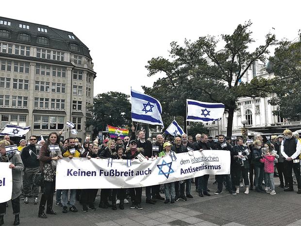 Marsch gegen islamischen Judenhass in Hamburg